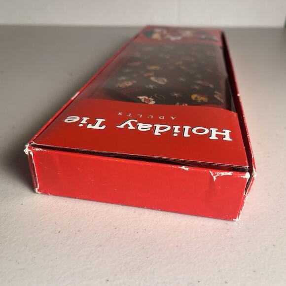 Vintage Looney Tunes Taz Christmas Tie Holiday Necktie Warner Bros Deadstock 90s - Picture 8 of 16